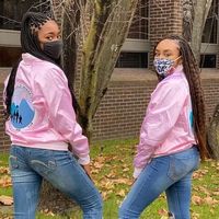Blouson bomber rose léger pour femme, fermeture éclair intégrale, manches longues, logo personnalisé au dos, coupe-vent décontracté, vêtement d'extérieur tendance, vente en gros