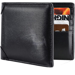 Luxury Rfid Bloking Slim Genuine Leather <b>Purse</b> Real Leather <b>Men</b> Wallet Genuine Cow Leather Wallet customize logo <b>men</b> wallet - Product Image 5