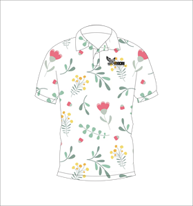 เสื้อโปโลผู้ชายลายดอกพาสเทล พิมพ์ลายทั้งตัว แขนสั้น สไตล์ลำลอง สำหรับเล่นกอล์ฟ - Product Image 1