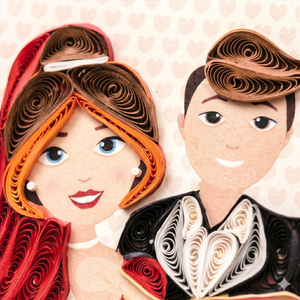 Custom Romantic Couple Quilled <b>Paper</b> Card Quilled <b>Paper</b> Card <b>Handmade</b> Quilling 3D Greeting Card Wedding Valentine's Day - Product Image 3