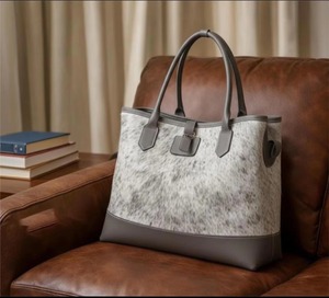 Bolso tote de cuero con cremallera, de piel auténtica, estilo vintage, de gran capacidad, para llevar al hombro. - Product Image 4