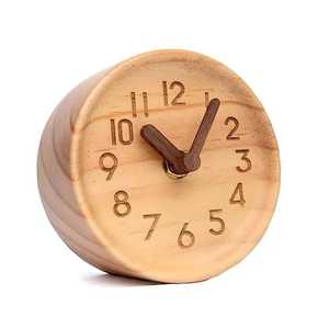 Reloj de Escritorio Redondo de Nogal Macizo de Lujo, Diseño de Cuenco de Madera Cóncavo, Reloj de Mesa Analógico de Cuarzo Silencioso, Reloj Moderno Minimalista - Product Image 2