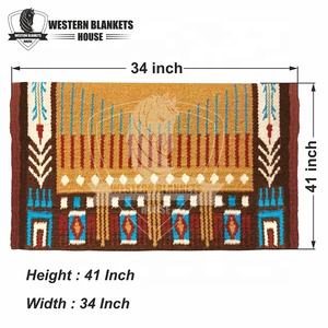 Mantas de Silla de Montar Occidental Personalizables Multicolores, Lana de Nueva Zelanda, Algodón, para Doma, Equitación, Manta de Polialgodón con Fieltro y Logotipo - Product Image 4