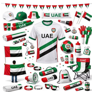 Kit promocional premium para aficionados al fútbol con gorro, bufanda, camiseta, bandera y balón para el apoyo del club y celebraciones. - Product Image 1