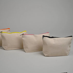Custom Logo Blank DIY Canvas Waterproof Hanging Small Pencil Case <b>Makeup</b> Cosmetic Pouch Multi-Purpose Travel Zipper <b>Bag</b> Fashion - Product Image 1