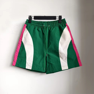 <b>Men</b>’s Color Block Windbreaker Tracksuit Set Green White Pink Panelled <b>Jacket</b> and Shorts Y2K Streetwear Sportswear Outfit - Product Image 3