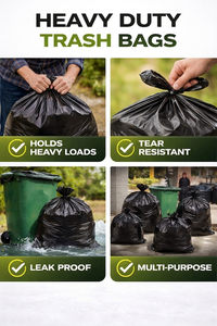 Bolsas de Basura Negras Resistentes de Primera Calidad TH GB-024, 33 Galones, 1 Mil de Grosor, 30 Unidades, Grado Comercial, a Prueba de Fugas - Product Image 5