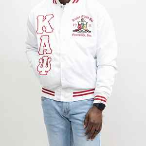 Veste en satin personnalisée pour homme - Bomber universitaire avec lettres grecques - Product Image 4