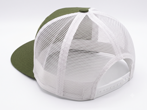หมวกแก๊ปตาข่ายสีเขียวมะกอกสไตล์วินเทจแบบกำหนดเอง หมวกหกแผงแบบ Snapback ปักโลโก้ รับผลิตแบบ OEM ODM ขายส่งจากโรงงานโดยตรง - Product Image 6