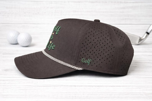 Casquettes de performance unisexes, casquette snapback à 6 panneaux, réglable, respirante, découpée au laser, noire, casquettes de golf, style décontracté pour adultes - Product Image 3