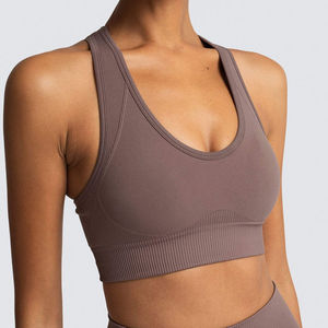 Sujetador deportivo OEM sin costuras con espalda cruzada para mujer, ideal para marcas de influencers de fitness - Product Image 3