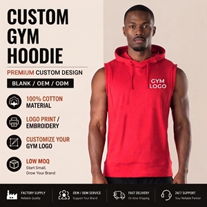 Camiseta sin mangas para hombre, para gimnasio, entrenamiento muscular, chaleco deportivo informal, ropa deportiva de algodón/bambú, compresión 220g, antipilling - Product Image 1