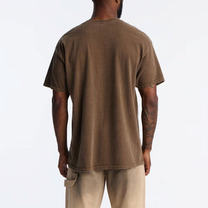 Camiseta de Manga Corta para Hombre, Color Marrón, Cuello Redondo, Corte Holgado, Estampado de Puntos, Estilo Casual, Tela de Jersey de Algodón, con Pedrería - Product Image 2