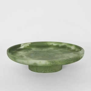 Plateau en résine artistique - Design classique unique, moderne, poli, de qualité alimentaire, écologique, centre de table pour desserts et collations - Product Image 1