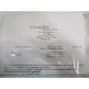 Coorstek P01005 <b>Ceramic</b> <b>Ring</b>, 4094838-0001, 8.688 - Trusted Global Legacy Semiconductor Equipment and Parts at - Product Image 5