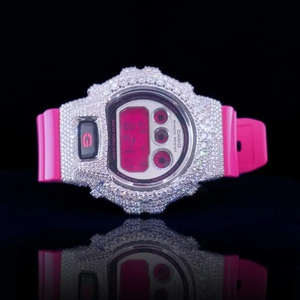 Custom G-Sh0 Iced Out Stainless Steel Digital <b>Watch</b> VVS Moissanite Diamonds <b>Rubber</b> Band Hip Hop Style Premium Design for Men - Product Image 5