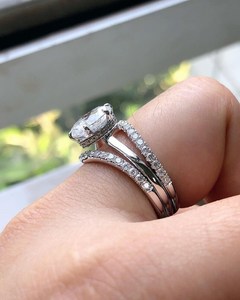 Conjunto de Anillos de Boda de 3 Piezas con Diamantes Cultivados en Laboratorio de Corte Ovalado, Tendencia en EE. UU., Oro Sólido de 14k, Joyería Fina - Product Image 4