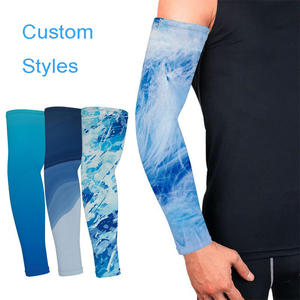 Mangas de compresión deportivas de seda helada y seda de leche con logo personalizado, protección solar UV, para ciclismo, hombres y mujeres - Product Image 6