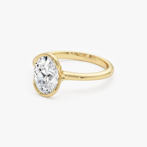 Bague de fiançailles en diamant taille ovale pour femme, or jaune, style classique, bijoux en diamant naturel - Product Image 3