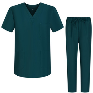 Pantalon droit unisexe respirant en polycoton de couleur unie avec plusieurs poches, uniforme médical d'hôpital SANGLASPORTS Needle - Product Image 1