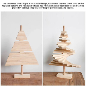 <b>Wooden</b> 3cm <b>Christmas</b> <b>Tree</b> Ornaments Rotating Desktop Decorations Window Scene Holiday Season Decorative Box Packaging Factory - Product Image 5