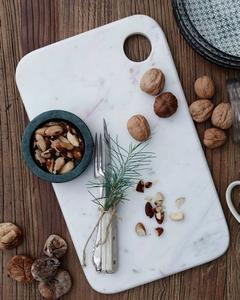 Tabla de cortar de mármol apta para alimentos, diseñada para un corte limpio y prácticas de cocina higiénicas - Product Image 1