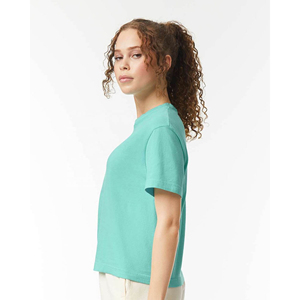 New Arrival Vintage Style Women's Crop <b>Top</b> Brand Short T-Shirt <b>Distressed</b> Washed Look Loose Knitted Breathable cheap price - Product Image 2