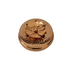 Pot à bougie de luxe en or avec couvercle floral décoratif et triple mèche en cire de soja pour une ambiance parfumée élégante à la maison - Product Image 4