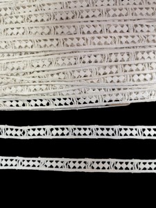 Oferta Especial: Encaje GPO de Algodón Blanco Premium – Cinta de Guipur con Diseño Geométrico de Diamantes para Bordes de Sarees, Vestidos de Novia y Decoración del Hogar - Product Image 5