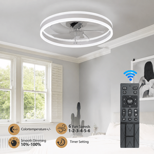 Ventilateur de plafond encastré de 20 pouces avec lumière et télécommande, LED dimmable 3000K-6000K, ventilateur de lustre à profil bas, 5 pales - Product Image 4