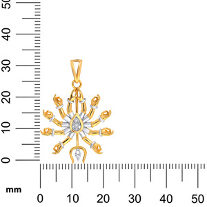 Pendentif élégant en or plaqué avec diamants de laboratoire Radiant Sun, design floral en pétales et accent goutte d'eau, bijoux de mode - Product Image 5