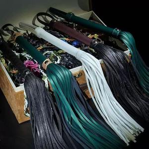 SPALL JP SPORTS Fouet d'entraînement renforcé en cuir de vachette véritable, tressé multi-brins, avec signal sonore et poignée antidérapante en cuir naturel - Product Image 3