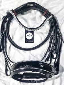 Brida para Caballo de Cuero Genuino Hecha a Mano por ALR EQUESTRIANS, Duradera, Cómoda, Tamaños Personalizables, Logotipo, para Montar a Caballo y Carreras - Product Image 3