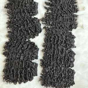 Hot Style 100% <b>Raw</b> Unprocessed <b>Raw</b> Human Hair Hot Style <b>Raw</b> Hair <b>Black</b> Burmese Curly Genius Weft Machine Bundles From Qhair - Product Image 5