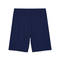 Shorts de sport décontractés pour hommes, noirs, à séchage rapide, avec logo personnalisé, taille élastique, couleur unie, 100 % polyester, logo imprimé sur le bas du pantalon