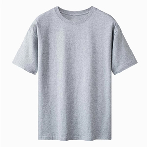 เสื้อยืดคอกลมทรงหลวมโอเวอร์ไซส์ผ้าฝ้าย 100% ระบายอากาศได้ดี สำหรับผู้ชาย สวมใส่สบายในฤดูร้อน ผ้าถักเนื้อนุ่ม ไม่มีลาย - Product Image 4