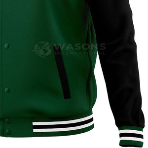 <b>Covered</b> <b>Button</b> Stand Winter Front Heritage Design Lightweight Material Classic Wear Street Style Essential Letterman Jacket - Product Image 5