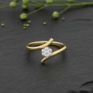 Anillo de Oro Amarillo de 10K con Halo de Diamantes Cultivados en Laboratorio, Joyería de Compromiso y Boda para Mujer - Regalo de Aniversario - Product Image 3
