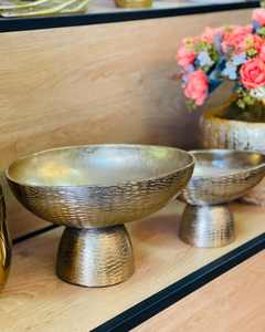 Bol de service en aluminium moulé design pour collection de vaisselle contemporaine, rehaussant le style de service grâce à une forme métallique artistique - Product Image 1