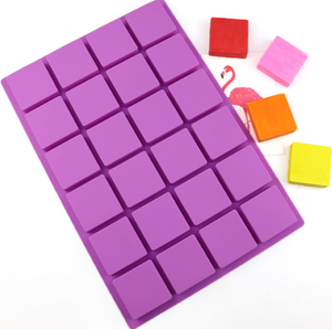 24 Cavity Square Chocolate Bar <b>Mold</b> Fondant Silicone <b>Mold</b> 3D Silicone <b>Molds</b> For Decoration - Product Image 1