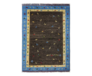 Tapis Kilim Bohème en Laine Noué à la Main, Motif Médaillon Rectangulaire, Écologique, Lavable, Antidérapant, avec Dos en Laine, Taille Moyenne - Product Image 3