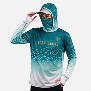 Hoodie de pêche performant en tissu extensible 100% polyester, manches longues, protection UV - Product Image 5