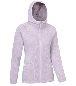 Chaqueta de Forro Polar con Capucha para Mujer, Manga Larga, Color Sólido, Cierre de Cremallera, Ligera, Transpirable, para Otoño, Corte Regular - Product Image 3