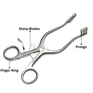 Retractor Weitlaner con Logotipo Personalizado, 4.5 Pulgadas, con Puntas, Quirúrgico, Veterinario, Autoajustable, Juego de Instrumentos de Primera Calidad, Clase II - Product Image 3