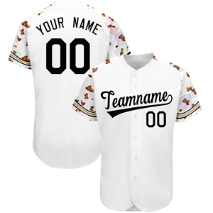 Custom <b>White</b> Baseball Jersey Short Sleeve <b>Button</b> Front Heat-Transfer Printed Team Name Customized Men Adult Regular Fit Summer - Product Image 6