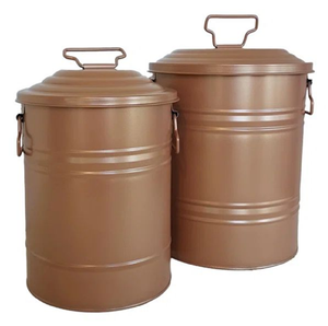 Cinco Elegantes Recipientes Cilíndricos de Cobre con Acabado en Oro Rosa, Altamente Pulidos, Clásicos, Herméticos y que Conservan la Frescura para Almacenamiento en la Despensa - Product Image 2