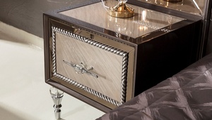 Juego de Dormitorio de Lujo Moderno de Madera de Teca Sólida Estilo Mid-Century, Ideal para Apartamentos, Cama California King y Mesitas de Noche con Espejo - Product Image 6