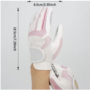 ถุงมือกอล์ฟ PU สีขาว สำหรับมือซ้าย ความยาวข้อมือ สไตล์ลำลอง ทนทาน ถุงมือกีฬา พิมพ์ลายด้วยความร้อน ใช้ได้ในฤดูใบไม้ผลิและฤดูร้อน - Product Image 4