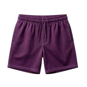 Custom Logo Print High Quality Breathable Quick Dry 100% Cotton Elastic Waist Solid Casual Wholesale Men Mesh Shorts - Product Image 1