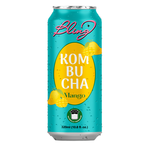 Bling Kombucha Mango Juice RTD Enlatado 320mL OEM ODM Etiqueta privada Bueno para la salud Precio de fabricación vietnamita barato - Product Image 1